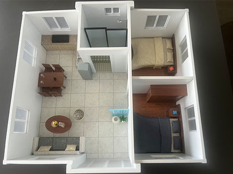 Double-wing container house interior decoration renderings