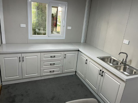 L shaped cabinet