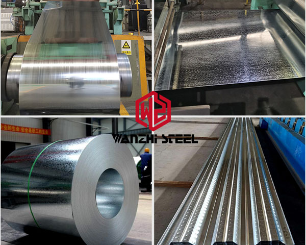 Galvanized steel profiled floor decking