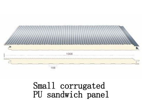 Small corrugated PU sandwich panel