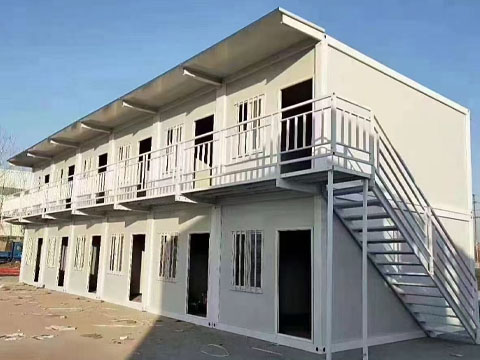 Workers' housing built from white container houses