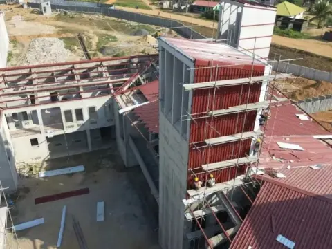Aerial view of the hospital campus