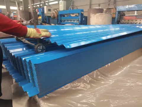 Blue Glossy corrugated roof steel sheet