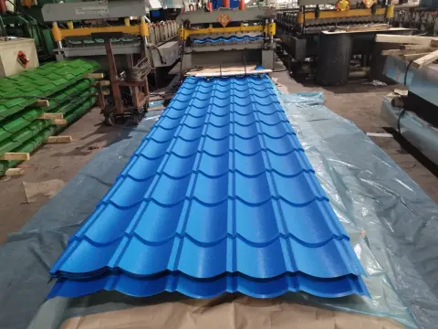 Blue textured PPGI roof steel plate