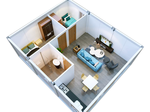 Divided into bedrooms