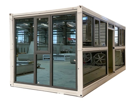 Foldable glass container house
