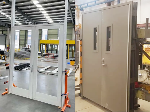 Glass doors and fire doors