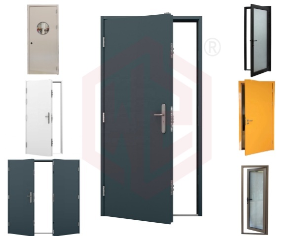 Main entrance, bedroom door, bathroom door