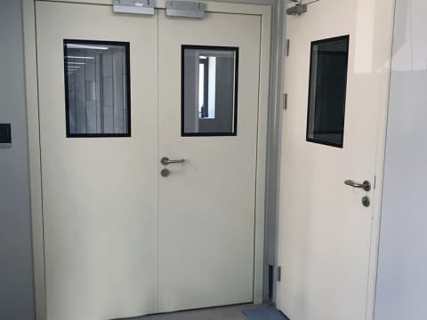 Steel structure cleanroom door