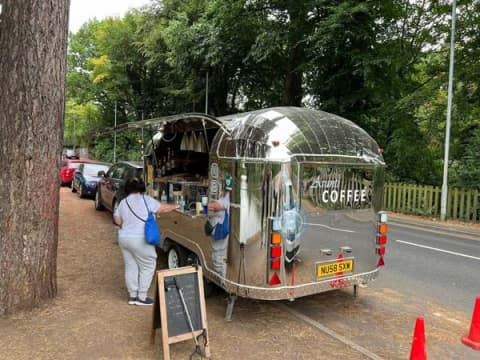 Mobile coffee cart in scenic area