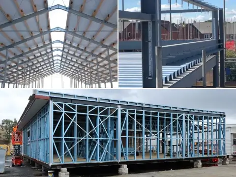 Used for beams and roofs