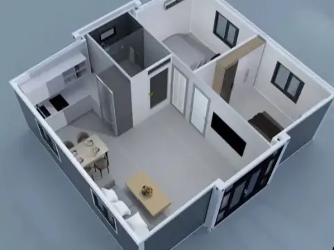 40ft Expandable Container House with Full Bathroom