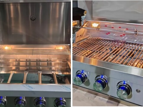 Barbecue grill light inspection