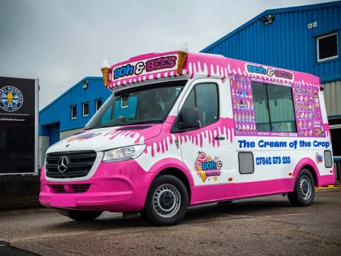 Beer, dessert, camping truck