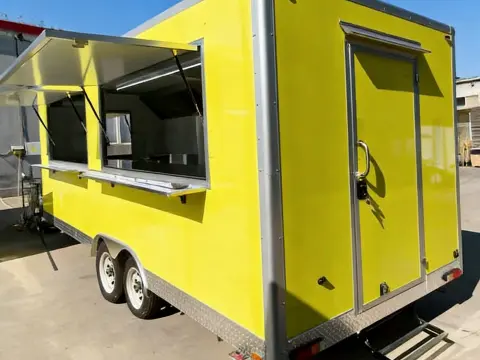 Custom yellow food truck trailer