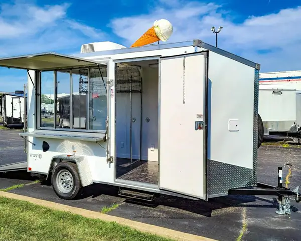 Mobile ice cream truck trailer