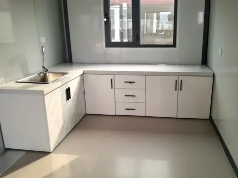 L-shaped open kitchen