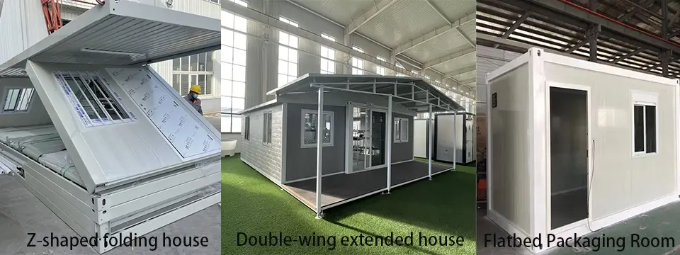 Three types of stackable houses