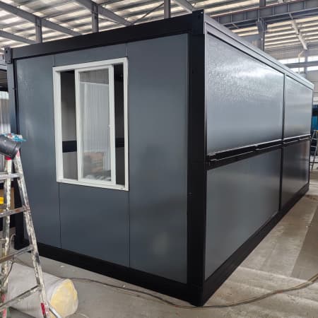 X-shaped folding prefabricated office unit