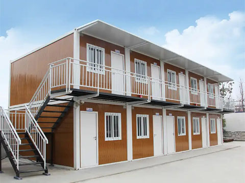 Workers' housing built with wood-grained container houses
