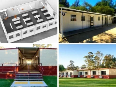 Prefab classroom model and real scene