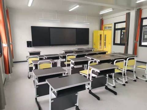 Temporary school classroom container romms