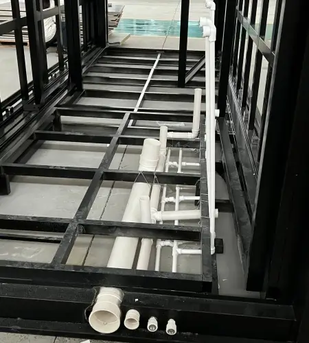 Black powder-coated frame