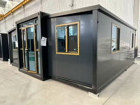 Commercial pre-built home with glass door