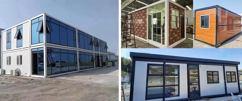 Foldable, modular, flat-packable container houses