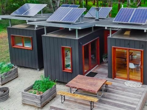 Solar shipping container house