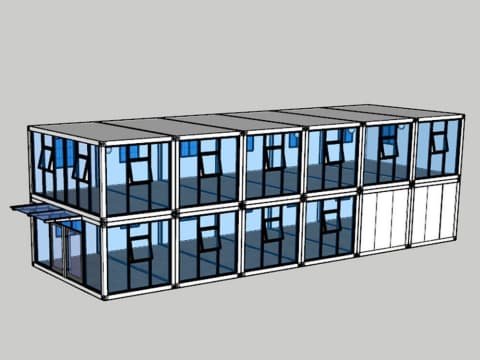 Two-story Prefabricated-Flat Pack Container office building