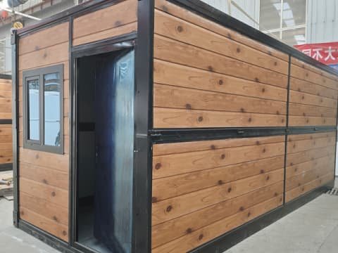 Wood grain collapsible container homes